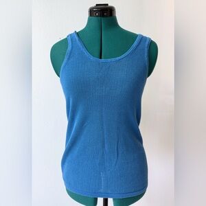 Rag & Bone Blue Ribbed Sleeveless Tank Top